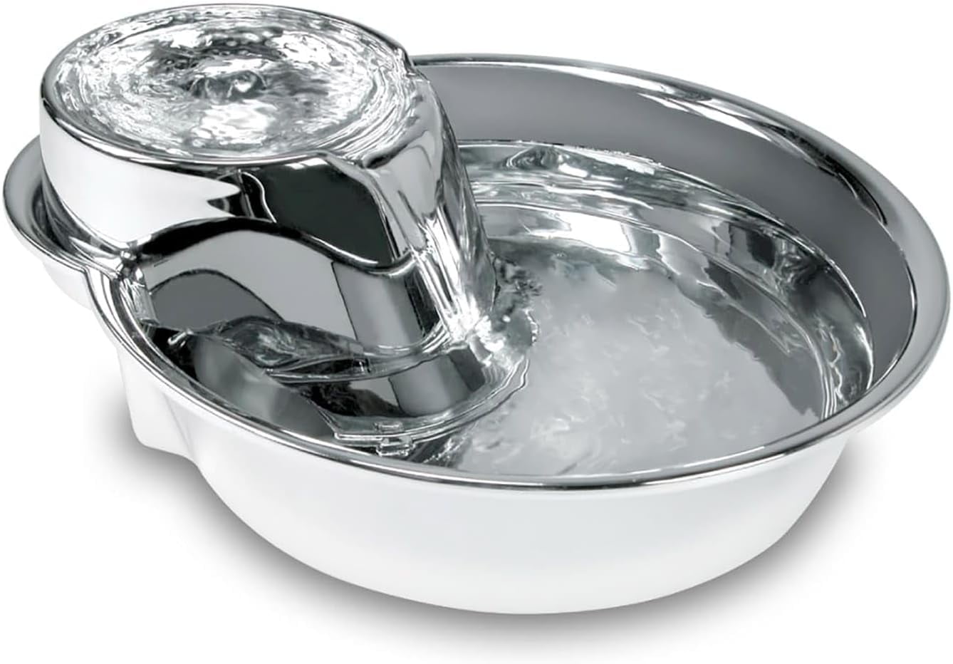 Stainless Steel Pet Fountain with Raindrop Design, 60oz Capacity
