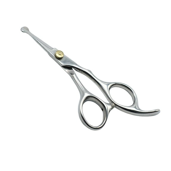 Stainless Steel Pet Grooming Scissors, Round Tip Hair Cutting Hairdressing for Nose, Ear, Face Hair for Dogs and Cats Home Salon Use