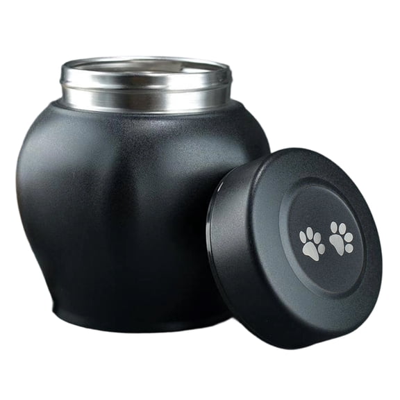 Stainless Steel Pet Memorial Ashes Urn Black Sealed Jar Cats Funeral Keepsakes Moistures Proof Dog Cremation Urn Garden