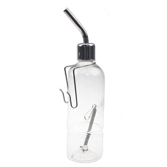 Stainless Steel Pet Water Dispenser, 8.27 x 1.97 in, Large Capacity Hanging Bottle for Cages, Keeps Water Clean for Small Pets Like Rabbits and Guinea Pigs