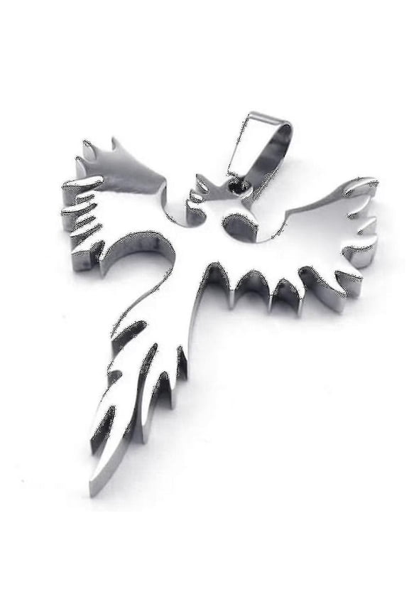 Stainless Steel Phoenix Pendant With 60cm Chain, Necklace For Men Women, Silver