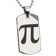 thumbnail image 1 of Stainless Steel Pi Mathematical Engraved Dog Tag Pendant Necklace, 1 of 1