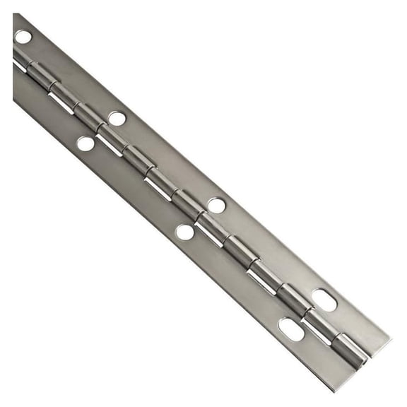 Stainless Steel Piano Hinge 72 Inch - 1-1/16" Wide Slotted Continuous Hinge with Screws for Doors, Cabinets, and Wood Projects