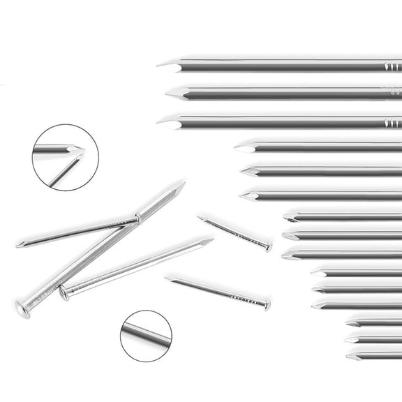 Stainless Steel Picture Hanging Nails for Hanging Pictures 350PCS Assorted Wall Nails Kit with 5 Sizes Rust-Resistant Galvanized Finishing Nails for Frames Shelves Drywall Wood Decor,Silver