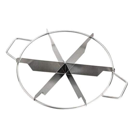 Stainless Steel Pie Cutter 6-Cut, 6-Slice Pie Press & Cake Divider, 10 Inch Round Baking Tool for Even Slicing