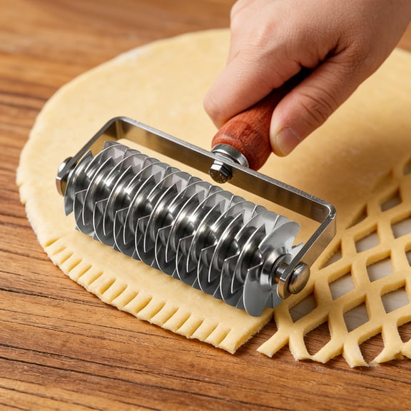 Stainless Steel Pie Lattice Roller Cutter, Sharp Pastry Grid Dough Cutter for Home Baking Pie Crust Tart