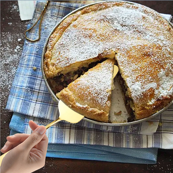 Stainless Steel Pie Server,Pizza Server Spatula Stainless Steel Cake Pie Pastry Server Professional Pie Spatula Utensil for Pizza Dessert Cheese Cutting(Gold)