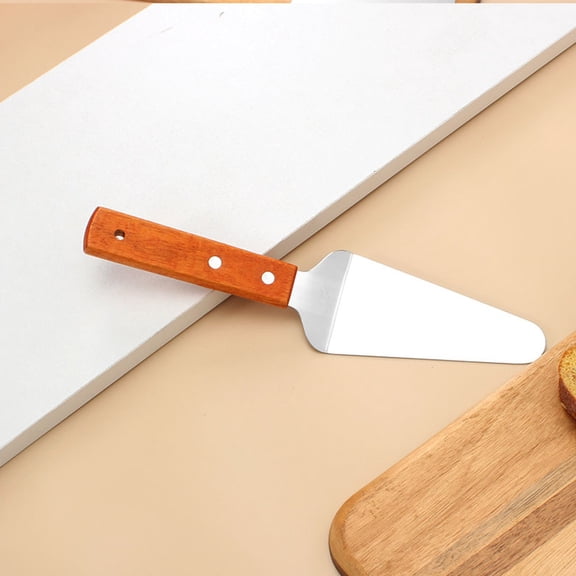 Stainless Steel Pie Server with Wood Handle, Cake, Pie and Pastry Servers, Pizza Spatula, Frying Spatula, Kitchen Baking Tools,1pc