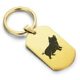 thumbnail image 1 of Stainless Steel Pig Good Luck Charm Dog Tag Keychain Circle Ring, 1 of 2