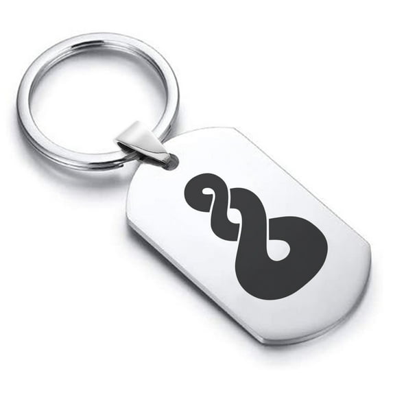 Stainless Steel Pikorua (Twist) Maori Symbol Dog Tag Keychain Circle Ring