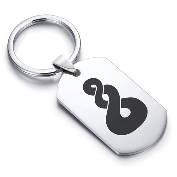 Stainless Steel Pikorua (Twist) Maori Symbol Dog Tag Keychain Circle Ring