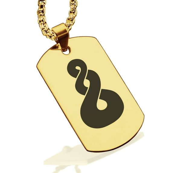 Stainless Steel Pikorua (Twist) Maori Symbol Dog Tag Pendant Necklace