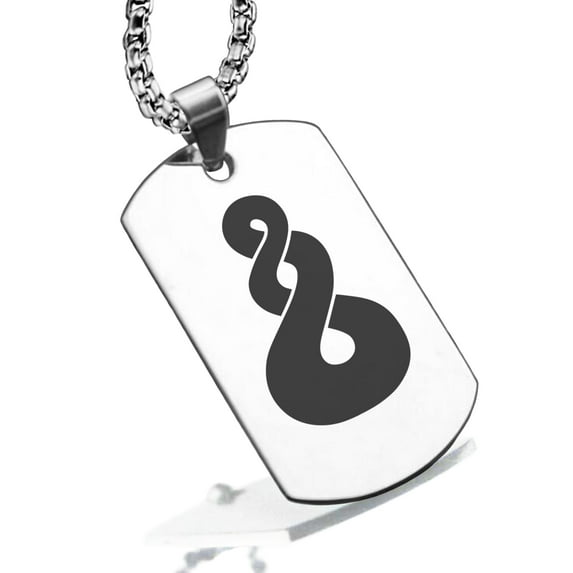 Stainless Steel Pikorua (Twist) Maori Symbol Dog Tag Pendant Necklace