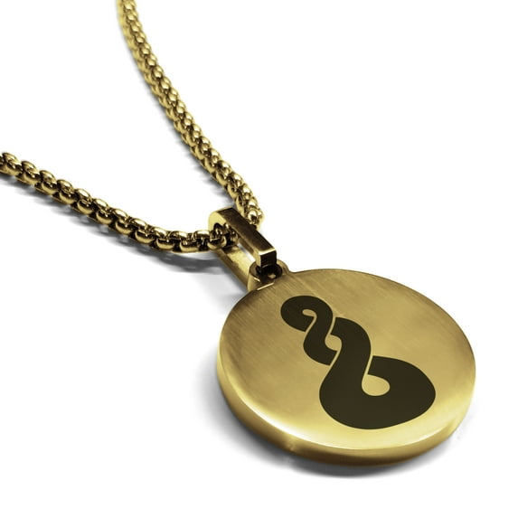 Stainless Steel Pikorua (Twist) Maori Symbol Round Medallion Pendant Necklace