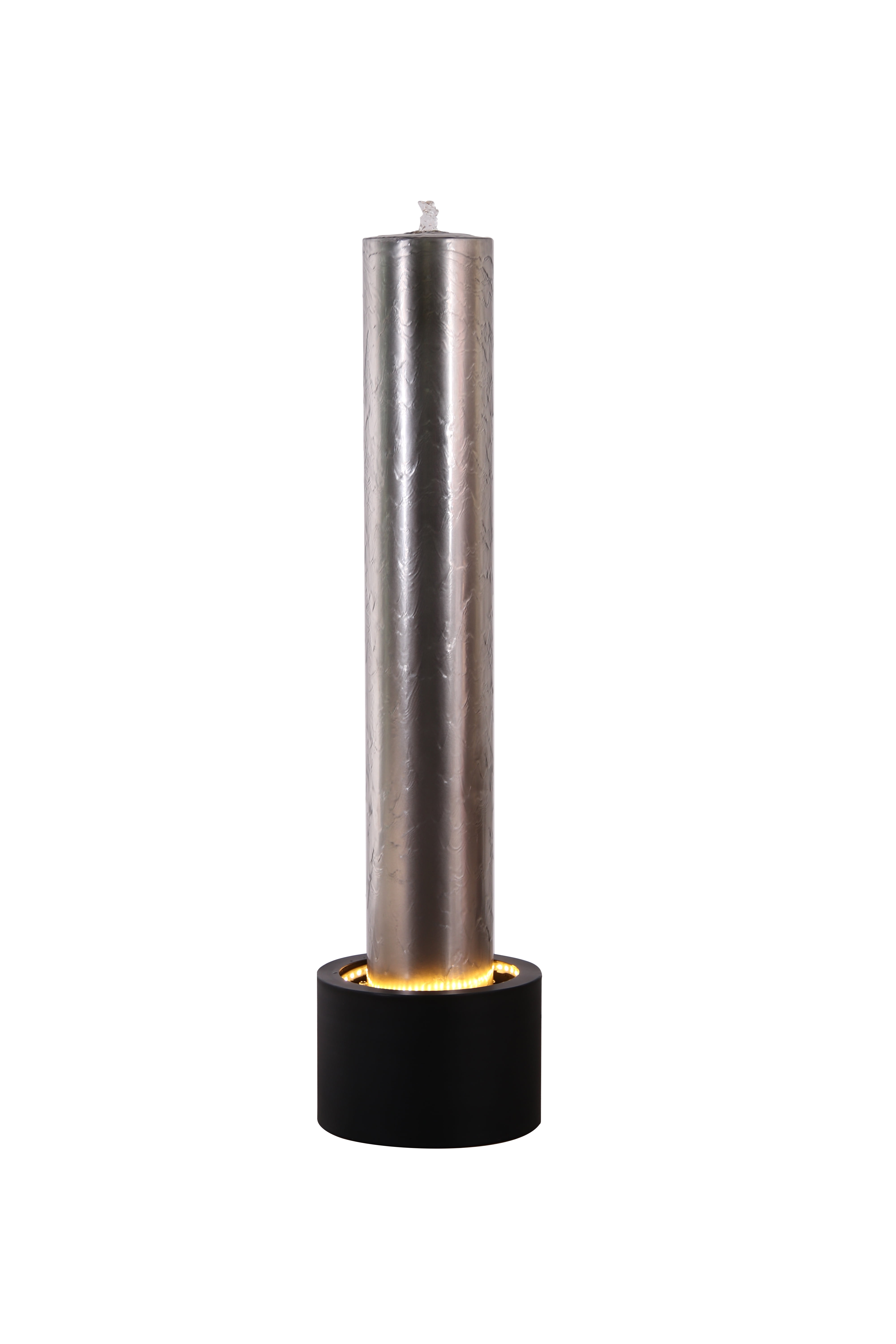 Stainless Steel Pillar Fountain with LED Strips