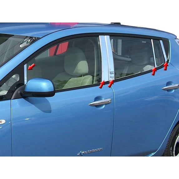 Stainless Steel Pillar Trim 10Pc Fits 2011-2017 Nissan Leaf PP11582 QAA