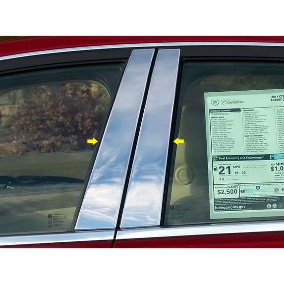 Stainless Steel Pillar Trim 4Pc Fits 2014-2019 Cadillac CTS PP54444 QAA