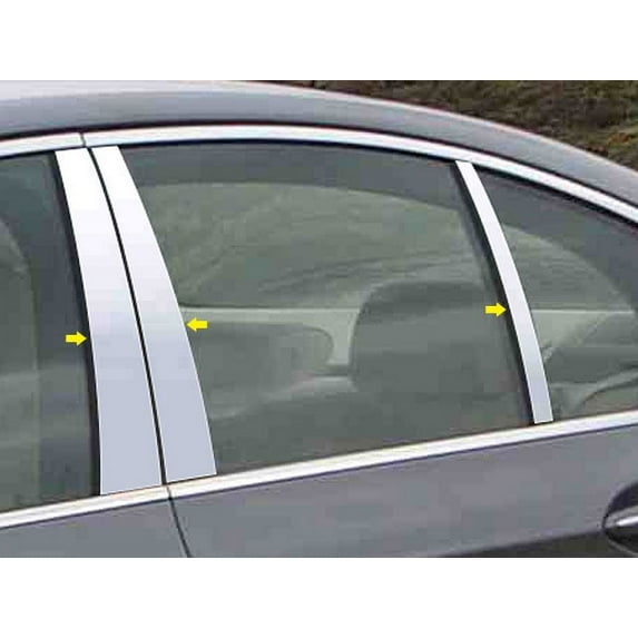 Stainless Steel Pillar Trim 6Pc Fits 2004-2010 BMW 5 Series PP25931 QAA