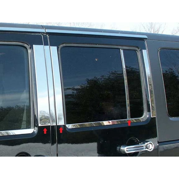 Stainless Steel Pillar Trim 6Pc Fits 2007-2018 Jeep Wrangler JK PP47086 QAA
