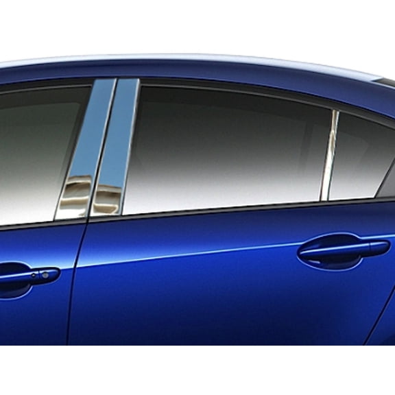 Stainless Steel Pillar Trim 6Pc Fits 2010-2013 Mazda Mazda3 PP10751 QAA