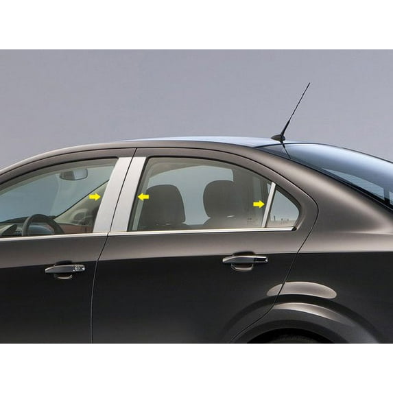 Stainless Steel Pillar Trim 6Pc Fits 2012-2020 Chevrolet Sonic PP53121 QAA