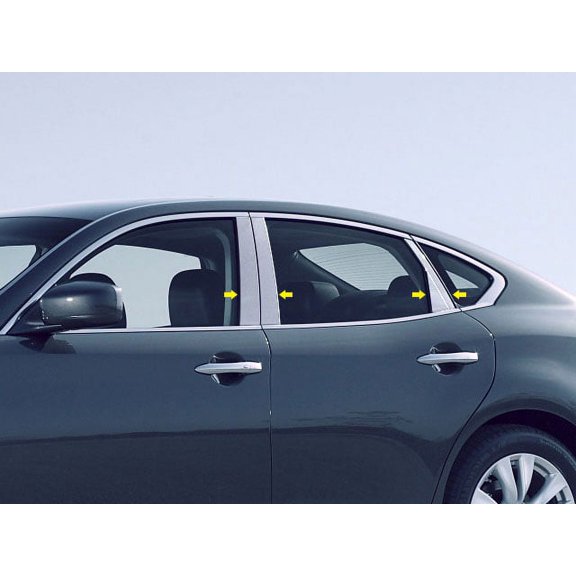 Stainless Steel Pillar Trim 8Pc Fits 2011-2013 Infiniti M37 PP11059 QAA