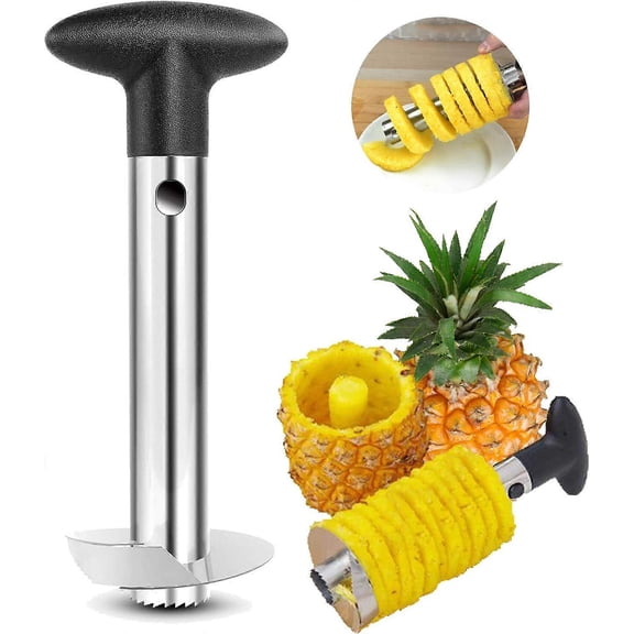 Stainless Steel Pineapple Core Remover Tool with Sharp Blade All-in-One Pineapple Tool Peeler Slicer Cut Pineapple Quickly and Easily