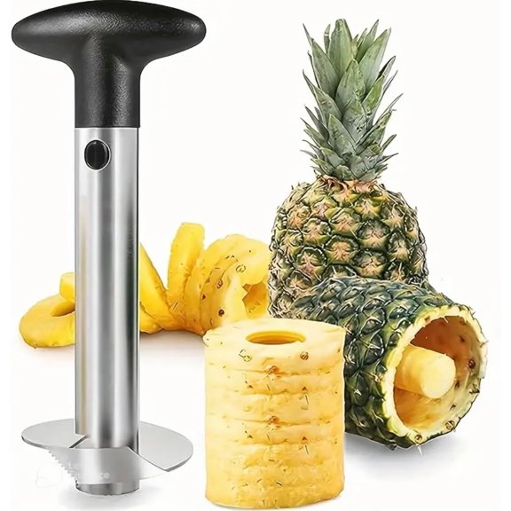 Stainless Steel Pineapple Corer & Slicer - Thick Blade, Easy-to-Use Pineapple Cutter & Core Removal Tool for Perfect Pineapple Rings