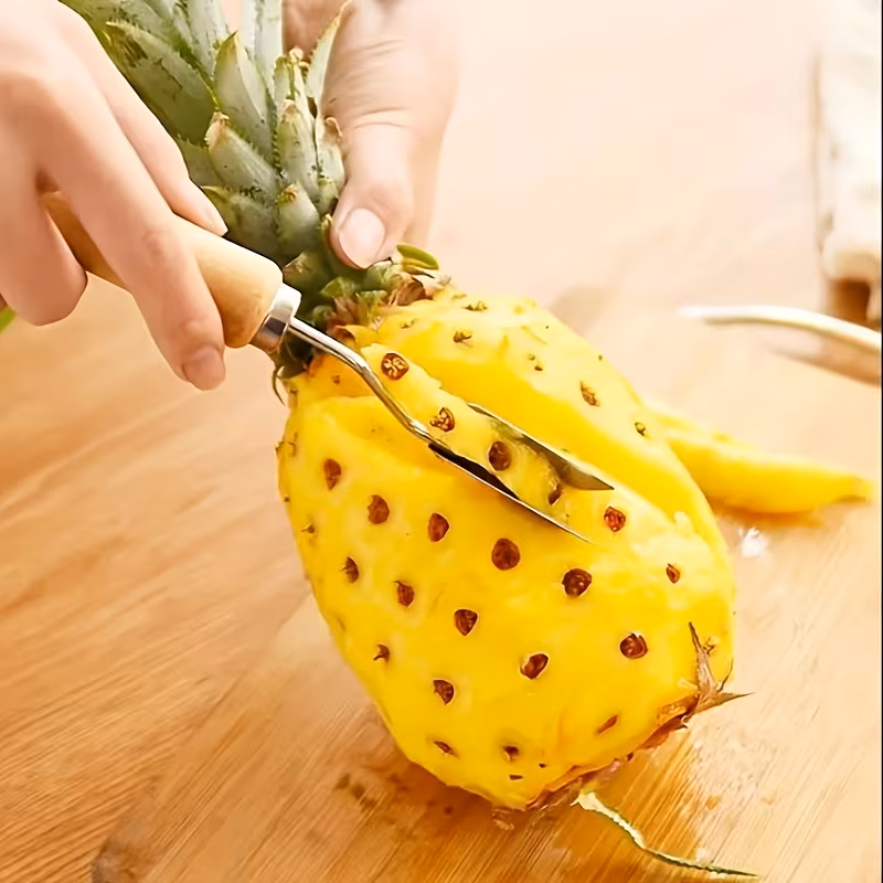 Stainless Steel Pineapple Peeler & Eye Remover Tool, Multi-Function Fruit Corer & Slicer for Pineapple & Fengli, Kitchen Gadget for Easy Peeling
