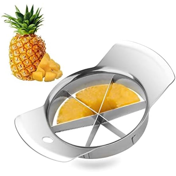Stainless Steel Pineapple Slicer Corer - 6-Slice Cutter Tool, Easy Fruit Gadget for Kitchen