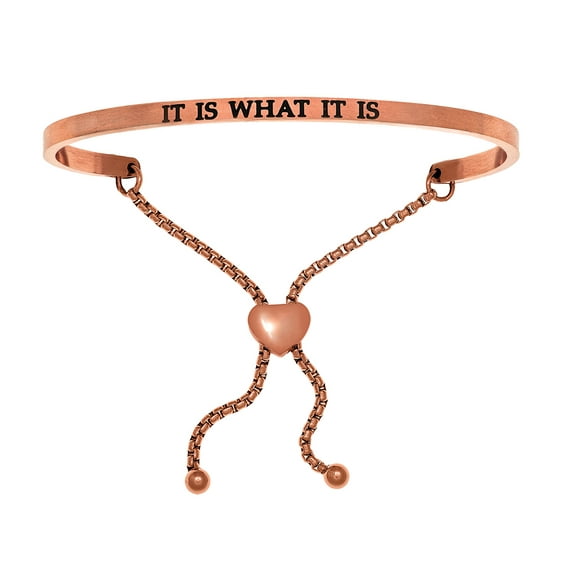 Intuitions Stainless Steel Pink Finish it Is What It Is Adjustable Friendship Bracelet