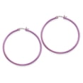 thumbnail image 1 of Stainless Steel Pink IP plated 48mm Hoop Earrings, 1 of 7