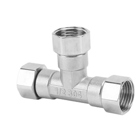 Stainless Steel Pipe Connector, 3 Way Tee, G1/2", Ideal For Water, Air, Gas Pipelines