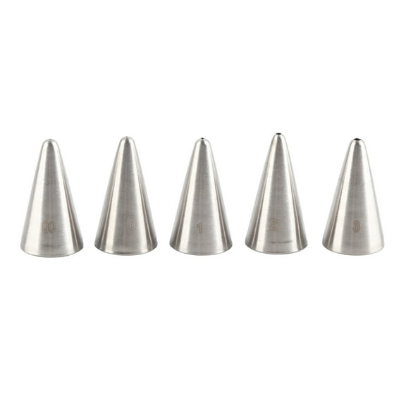 Stainless Steel Piping Tip Set, 5 Pieces for Unique Cake & Cupcake Decorations, Baking Tools for Cookies