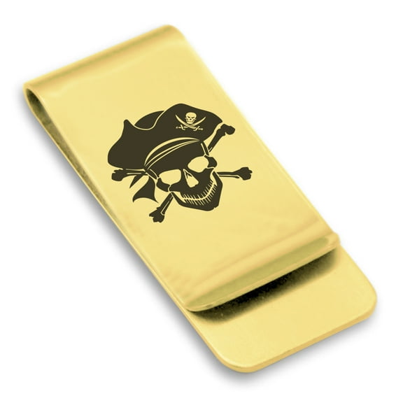 Stainless Steel Pirate Warrior Champion Classic Slim Money Clip Credit Card Holder