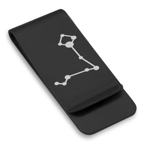 Stainless Steel Pisces (Two Fishes) Astrology Constellation Classic Slim Money Clip Credit Card Holder