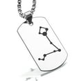 thumbnail image 1 of Stainless Steel Pisces (Two Fishes) Astrology Constellation Dog Tag Pendant Necklace, 1 of 3