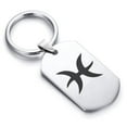 thumbnail image 1 of Stainless Steel Pisces Zodiac Sign (Two Fishes) Dog Tag Keychain Circle Ring, 1 of 2