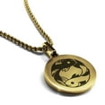 thumbnail image 1 of Stainless Steel Pisces Zodiac (Two Fishes) Round Medallion Pendant Necklace, 1 of 3