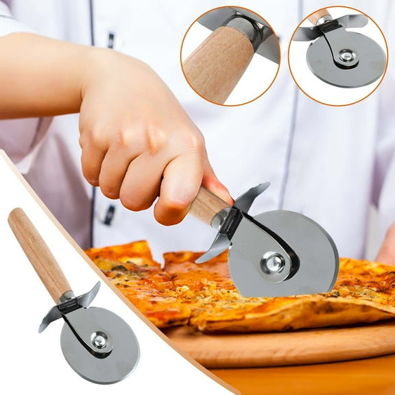 Stainless Steel Pizza Cutter Wheel, Classic Pizza Wheel with Sharp Blade, Pizza Slicers, Roller Pizza Cutter, Non-Slip Ergonomic Handle and Dishwasher Safe, Heavy Duty Rust Resistant