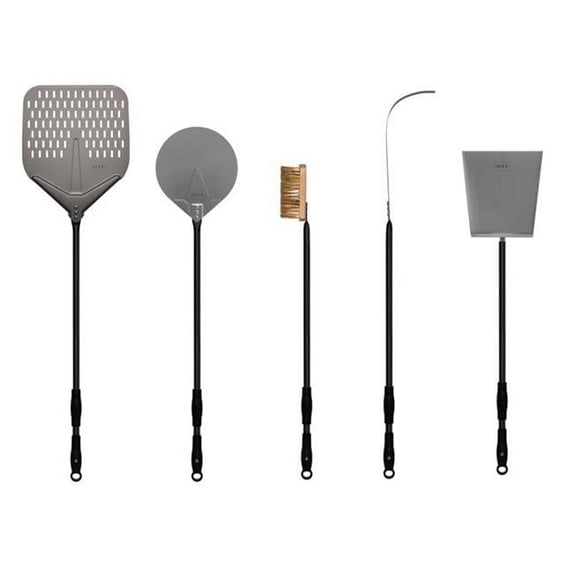 Stainless Steel Pizza Peel, Black - Set of 5