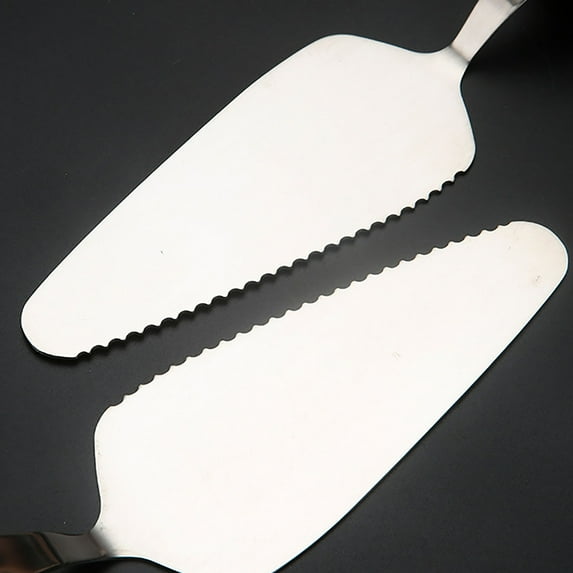 Stainless Steel Pizza Servers with Wooden Handle, Triangular Spade, Pie Pastry Spatula for Cake, Dessert, Tart and Pizza, Kitchen Gadgets (B)