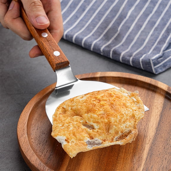 Stainless Steel Pizza Spatula | Steak Flipper, Pancake Turner & Cake Server | 9.17" Multipurpose Cooking Spatula for Hand Pies & Fruit | Ergonomic Handle, Easy Clean