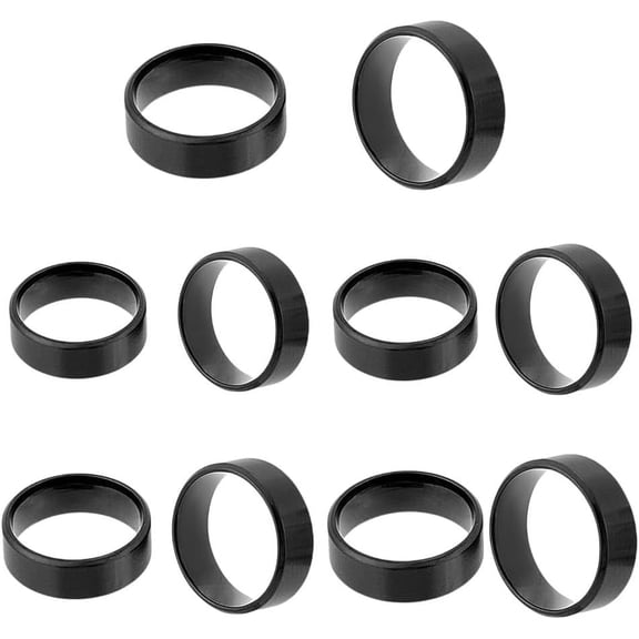Stainless Steel Plain Band Blank Wedding Ring Classic Blank Band Rings Wide Thumb Ring Flat Ring Cool Simple Band DIY