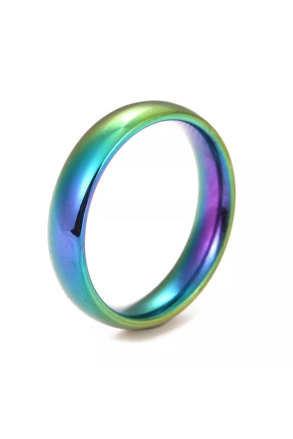 Stainless Steel Plain Band Rings Gold Size 5-12 Silver Gold Purple 4Mm Z734