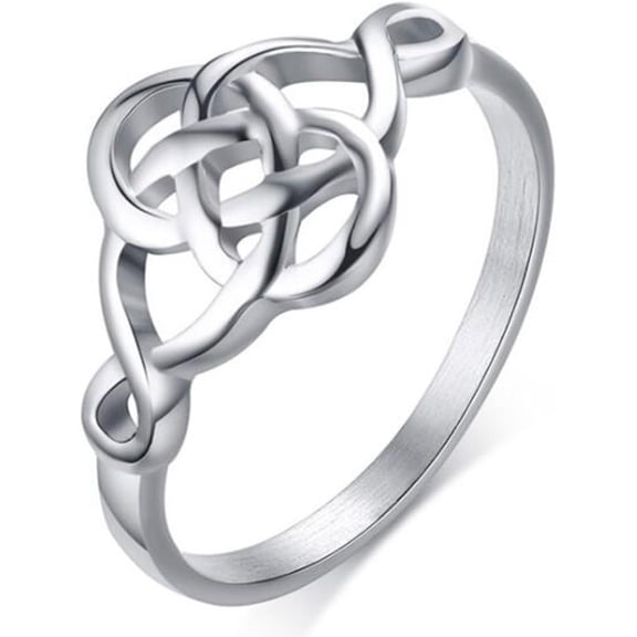 Stainless Steel Plain Classical Celtic Love Knot Wedding Promise Anniversary Ring