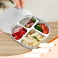 thumbnail image 1 of Stainless Steel Plate 304 Stainless Steel Student Compartment Plate Divided Meal Tray with Lid Stackable Dish for Kids Balanced Diet Compartment Plate, 1 of 5