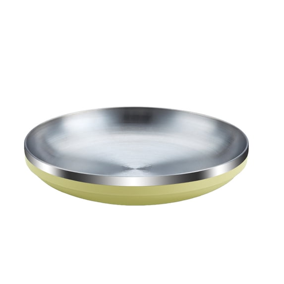 Stainless Steel Plate Set, Insulated Dinner Plate for Hot or Cold Meals, Portable Tableware with Heat Protection, Reusable Serving Dish for Home, Camping, and Outdoor Dining