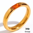 thumbnail image 1 of Stainless Steel Plated 18K Gold Rectangular Zircon Birthstone Ring for Women Sizes 6 7 8 Simple Elegant Design, 1 of 2