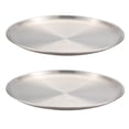 thumbnail image 1 of Stainless Steel Plates 2 Set Round Dinner Dishes Metal Plates Great for Picnic,Outdoor Camping Plate,Shatterproof, 1 of 6